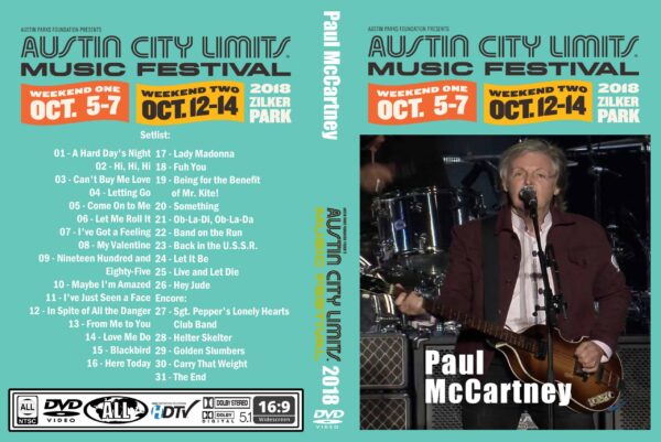 Paul McCartney  - Live Austin City Texas 2018 DVD