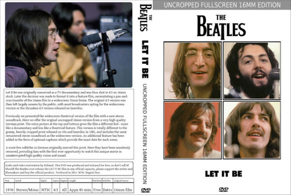 The Beatles - Let It Be Film 16mm DVD